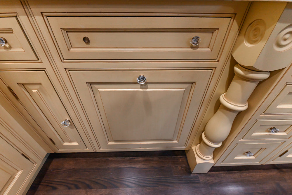 Custom Traditional "Clive-esque" Kitchen with Marble Countertops, Wood Top Island and Appliances
