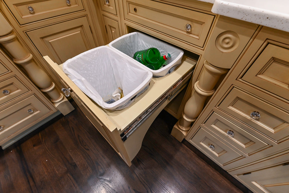 Custom Traditional "Clive-esque" Kitchen with Marble Countertops, Wood Top Island and Appliances