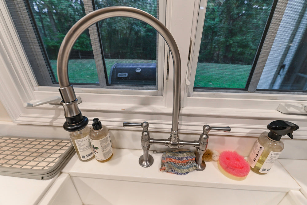 Custom Traditional "Clive-esque" Kitchen with Marble Countertops, Wood Top Island and Appliances