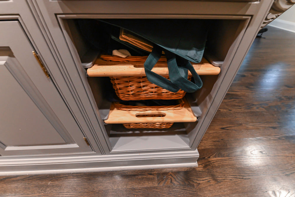 Custom Traditional "Clive-esque" Kitchen with Marble Countertops, Wood Top Island and Appliances