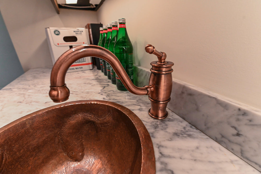 Custom Traditional Black Butler's Pantry with Marble Countertops