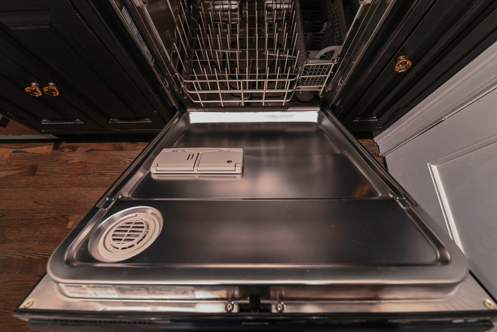 Custom Traditional Black Butler's Pantry with Marble Countertops