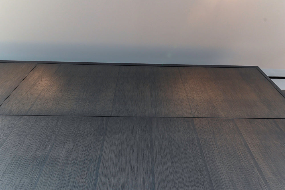 Custom Modern Wood Veneer Kitchen with White Marble Countertops and Wolf & Miele Appliances