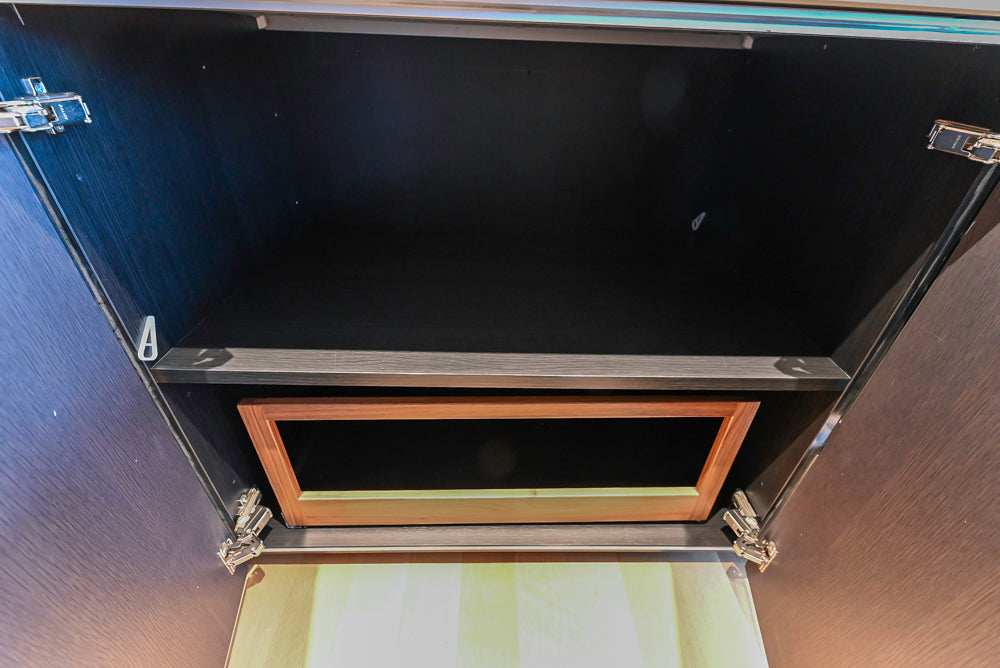 Custom Modern Wood Veneer Kitchen with White Marble Countertops and Wolf & Miele Appliances