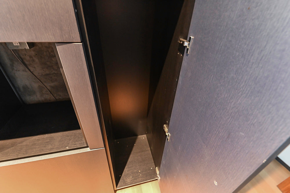 Custom Modern Wood Veneer Kitchen with White Marble Countertops and Wolf & Miele Appliances