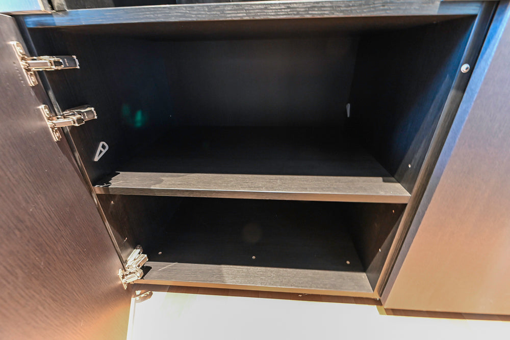 Custom Modern Wood Veneer Kitchen with White Marble Countertops and Wolf & Miele Appliances