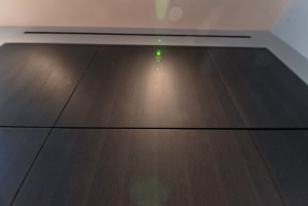 Custom Modern Wood Veneer Kitchen with White Marble Countertops and Wolf & Miele Appliances