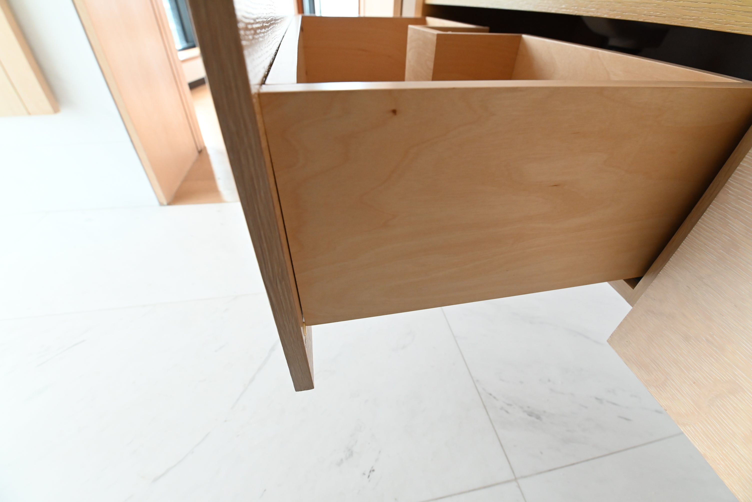 Modern 72" Wood Veneer Double Bowl Vanity with Top and Sinks - No Faucets