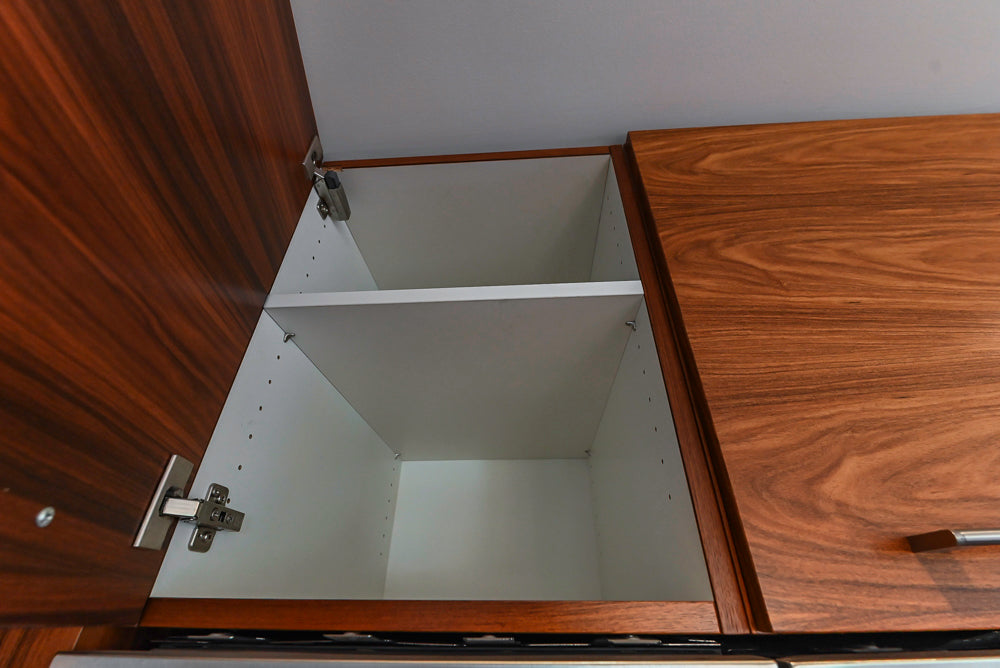 Custom Modern Tigerwood Kitchen with Marble Countertops and Gaggenau Appliances