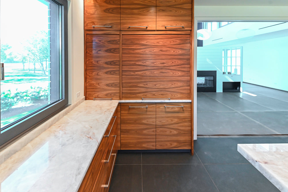 Custom Modern Kitchen with Marble Countertops and Gaggenau Appliances