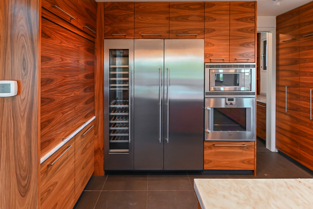 Custom Modern Kitchen with Marble Countertops and Gaggenau Appliances