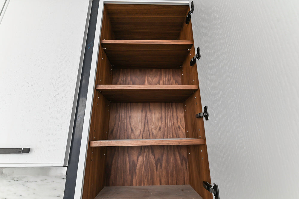 Smallbone Transitional White Kitchen with Island and Quartzite Countertops