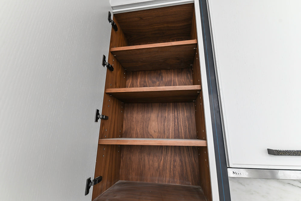 Smallbone Transitional White Kitchen with Island and Quartzite Countertops
