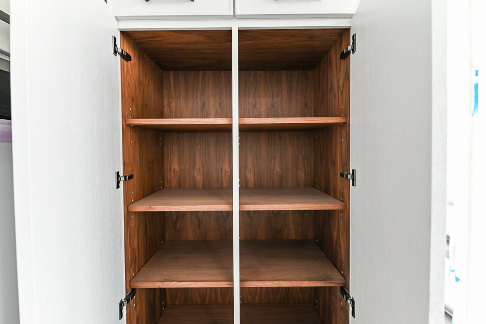 Smallbone Transitional White Kitchen with Island and Quartzite Countertops