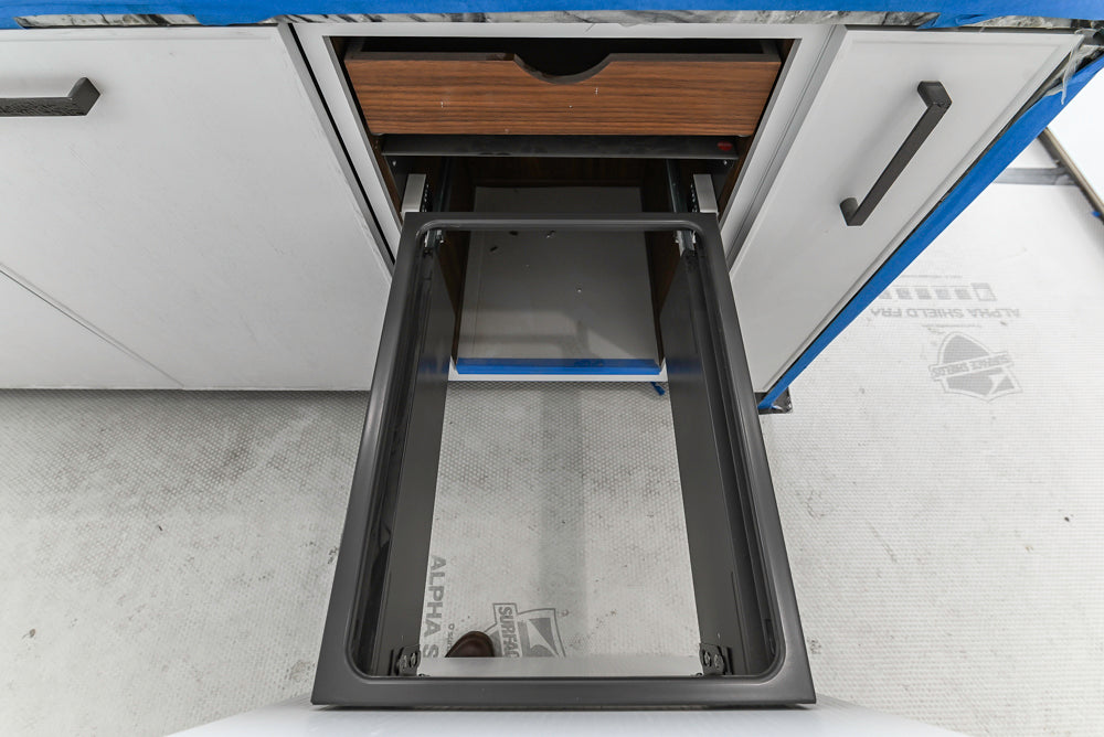 Smallbone Transitional White Kitchen with Island and Quartzite Countertops