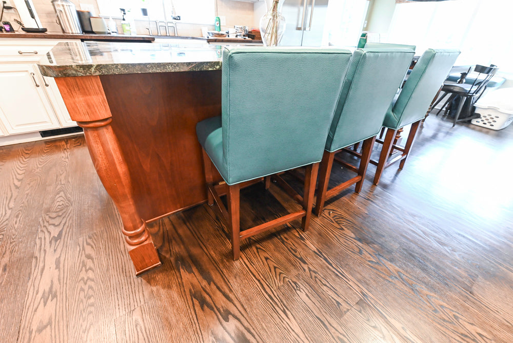 "The Whitby" Traditional Distressed White Kitchen with Island, Desk Area & Thermador Appliances