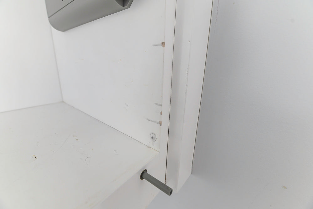 Brubaker Modern White Lacquered Butler's Pantry with Stone Countertops and Ice Maker