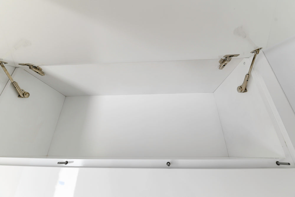 Brubaker Modern White Lacquered Butler's Pantry with Stone Countertops and Ice Maker