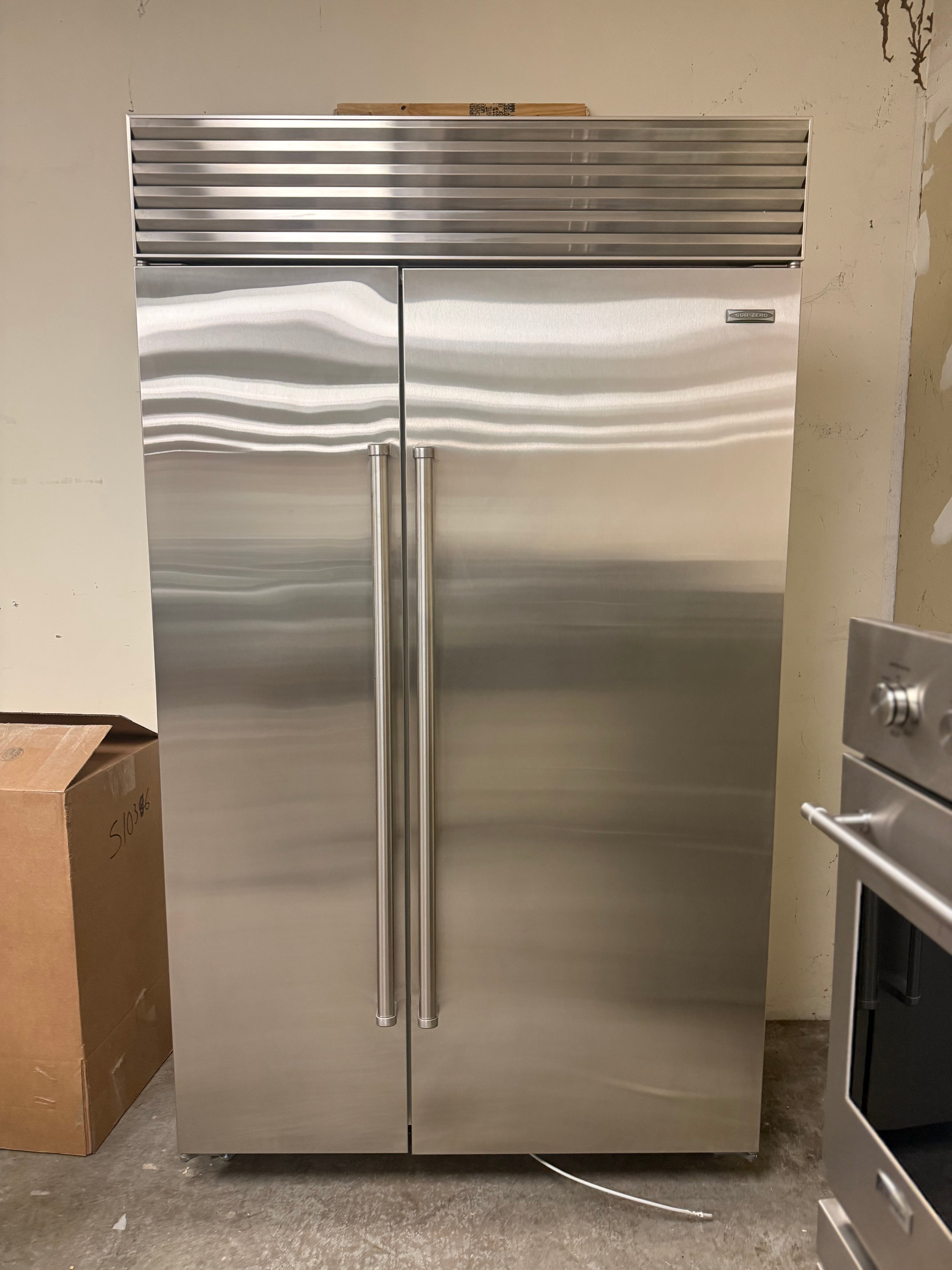 Sub-Zero BI-48S/S/PH 48" Stainless Steel Side by Side Refrigerator, Pre-Owned