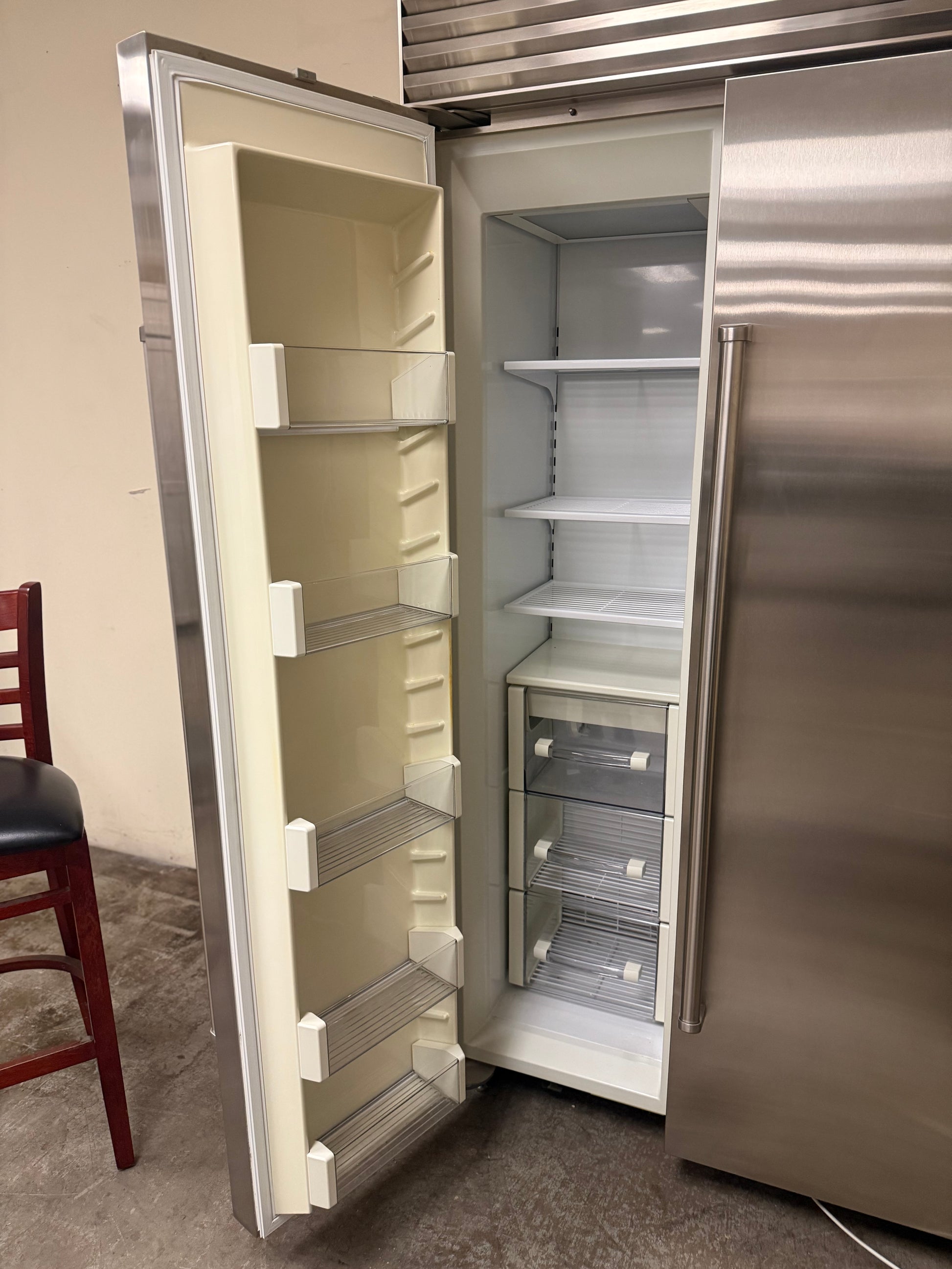 Sub-Zero BI-48S/S/PH 48" Stainless Steel Side by Side Refrigerator, Pre-Owned