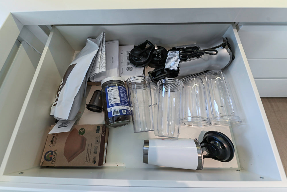 "The Arden" Modern White Gloss Kitchen with Island, Stone Countertops and 60" Wolf Range