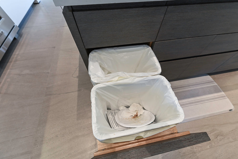 "The Arden" Modern White Gloss Kitchen with Island, Stone Countertops and 60" Wolf Range