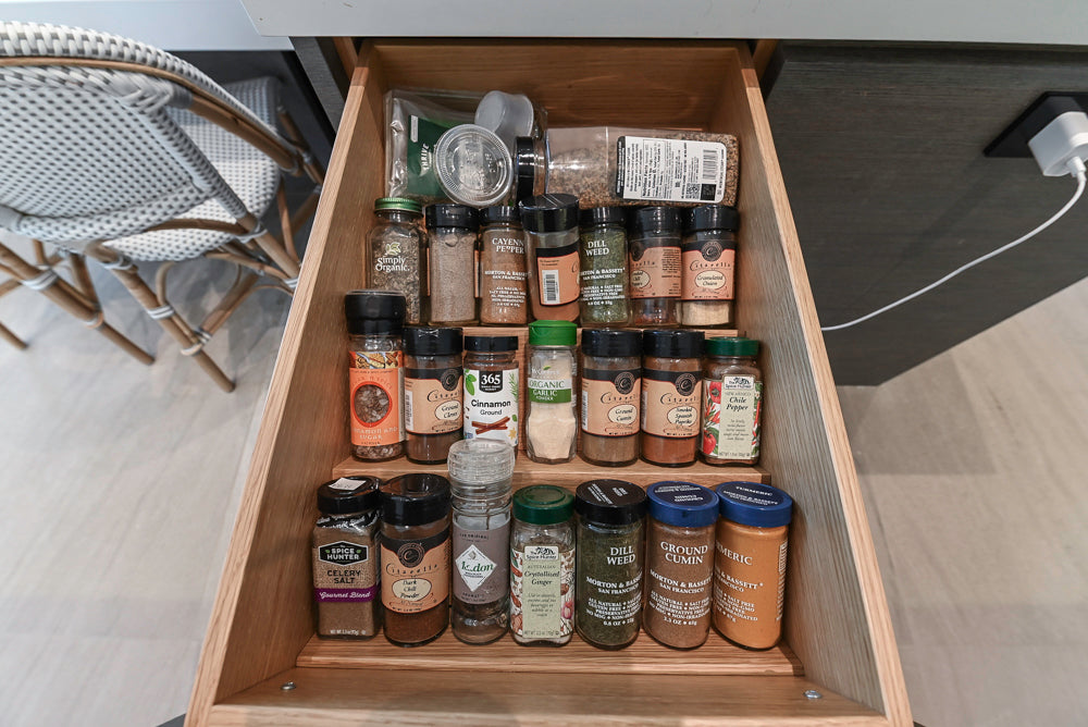 "The Arden" Modern White Gloss Kitchen with Island, Stone Countertops and 60" Wolf Range