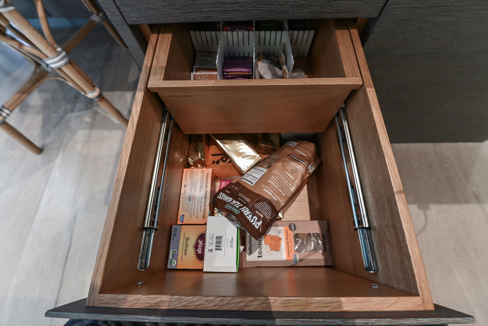 "The Arden" Modern White Gloss Kitchen with Island, Stone Countertops and 60" Wolf Range