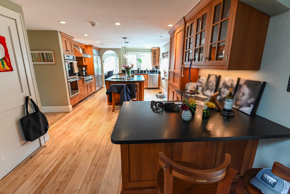ÒThe DavenportÓ Traditional Wooden Kitchen with Island and 48" Sub-Zero Refrigerator