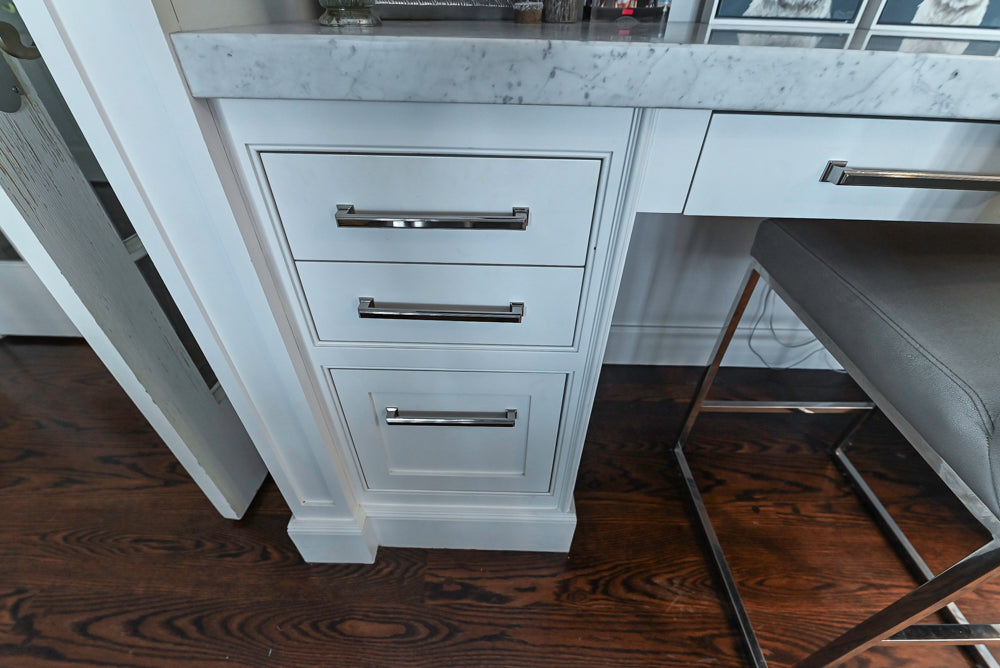 "The Clarendon" Transitional White & Grey Kitchen with Island & Miele Appliances