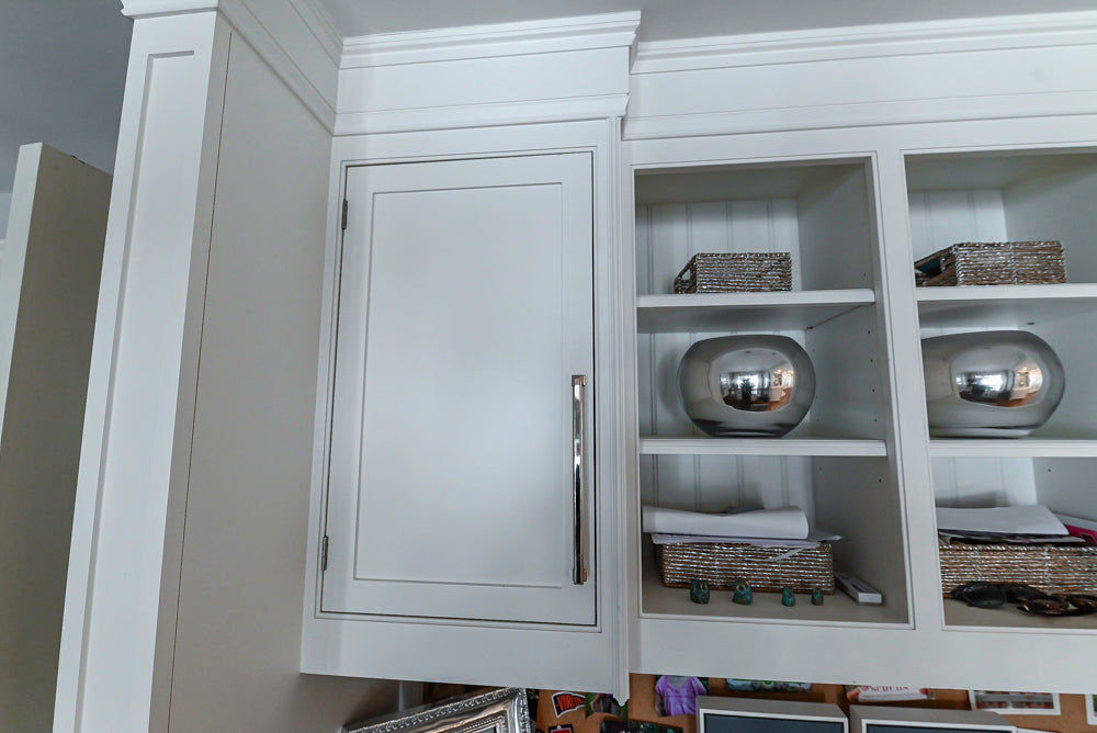 "The Clarendon" Transitional White & Grey Kitchen with Island & Miele Appliances