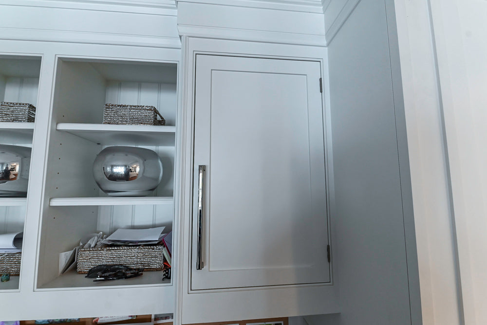 "The Clarendon" Transitional White & Grey Kitchen with Island & Miele Appliances