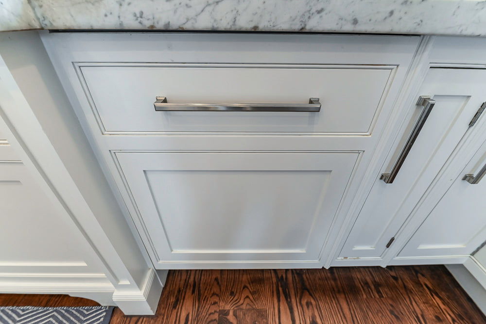"The Clarendon" Transitional White & Grey Kitchen with Island & Miele Appliances