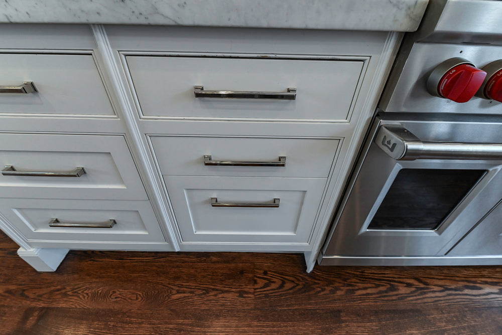 "The Clarendon" Transitional White & Grey Kitchen with Island & Miele Appliances