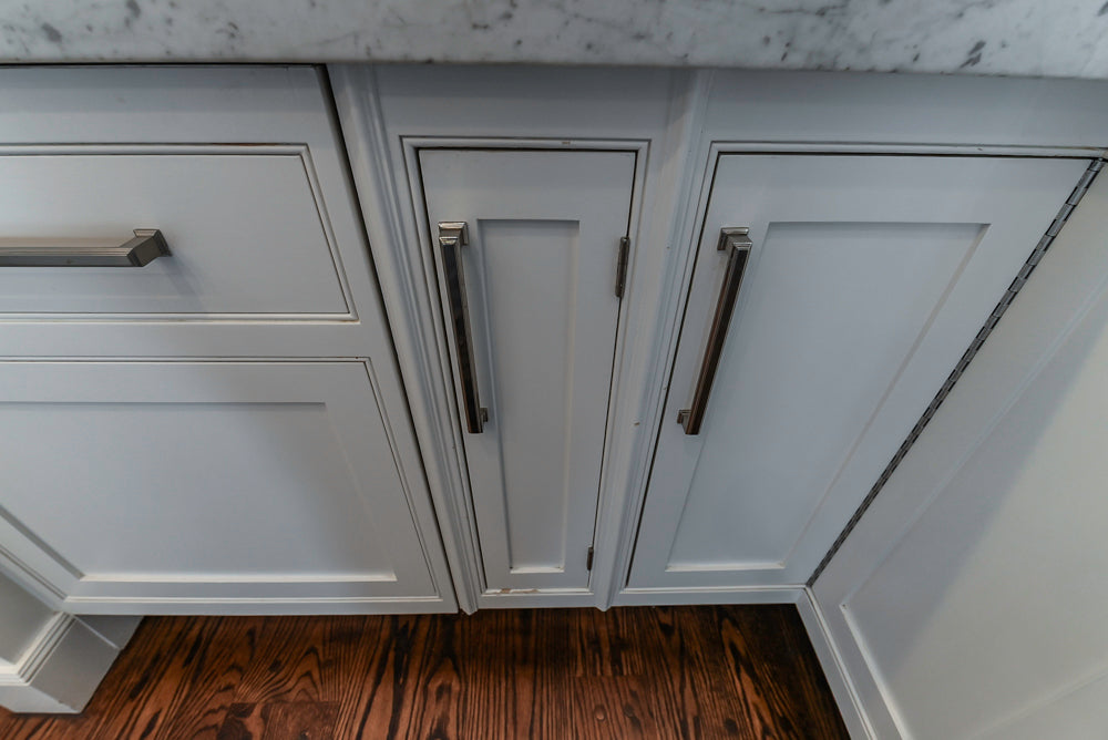 "The Clarendon" Transitional White & Grey Kitchen with Island & Miele Appliances