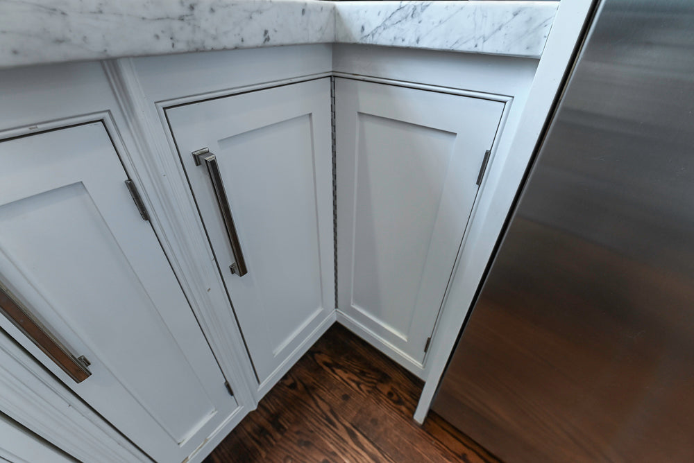 "The Clarendon" Transitional White & Grey Kitchen with Island & Miele Appliances