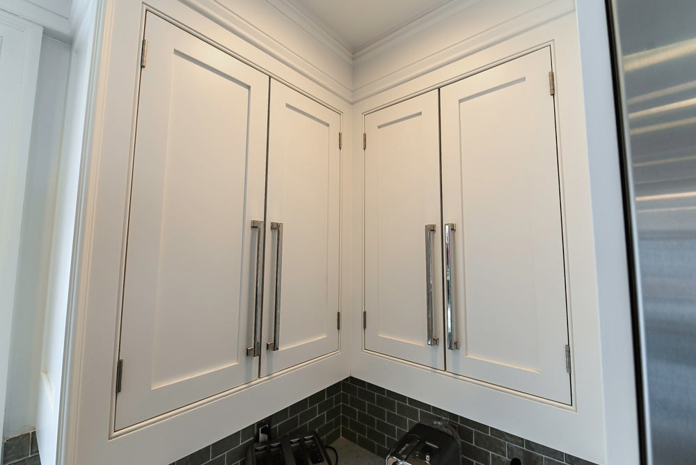 "The Clarendon" Transitional White & Grey Kitchen with Island & Miele Appliances