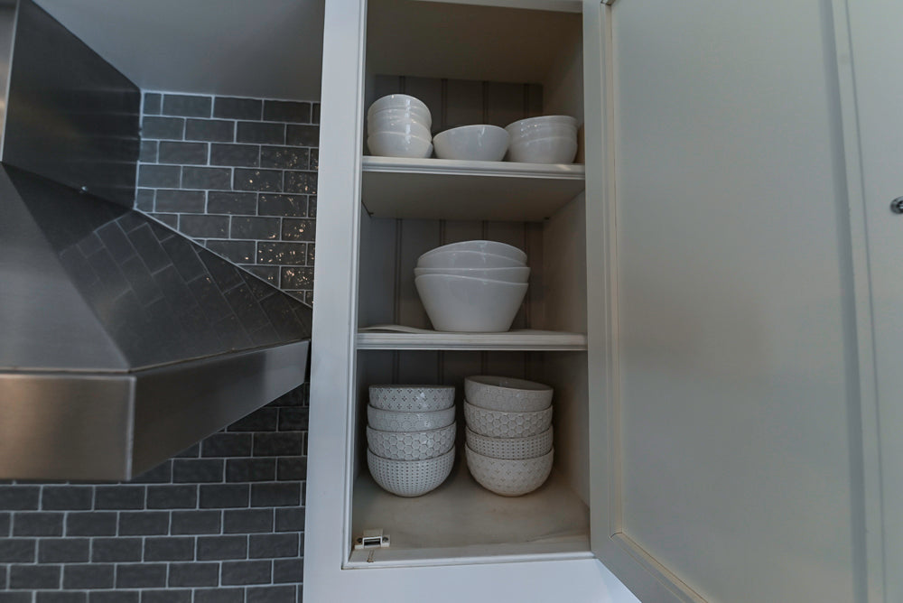 "The Clarendon" Transitional White & Grey Kitchen with Island & Miele Appliances