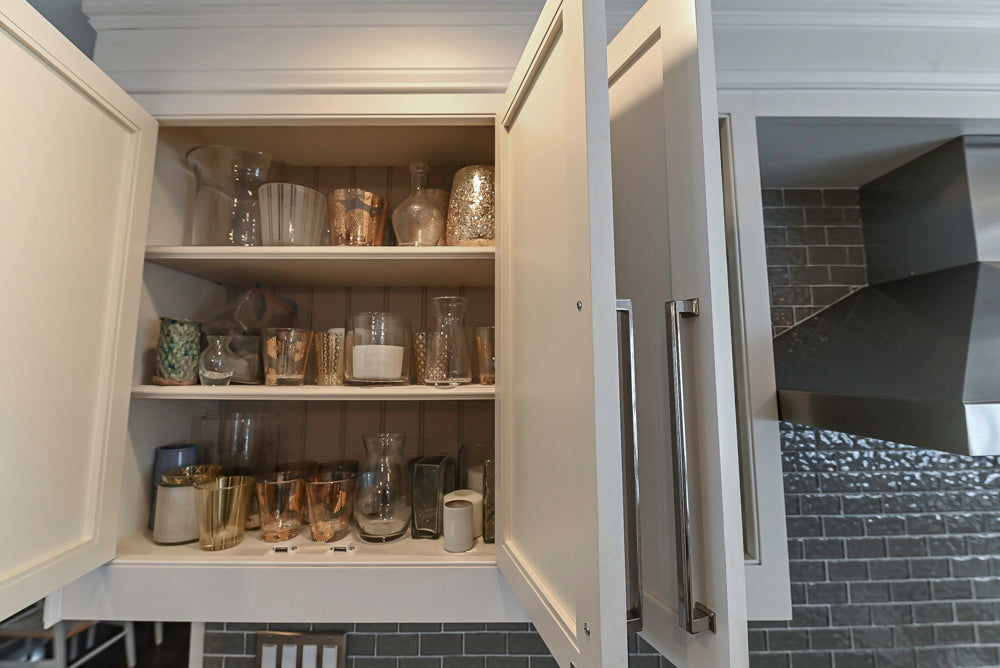 "The Clarendon" Transitional White & Grey Kitchen with Island & Miele Appliances
