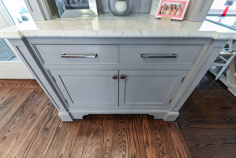 "The Clarendon" Transitional White & Grey Kitchen with Island & Miele Appliances