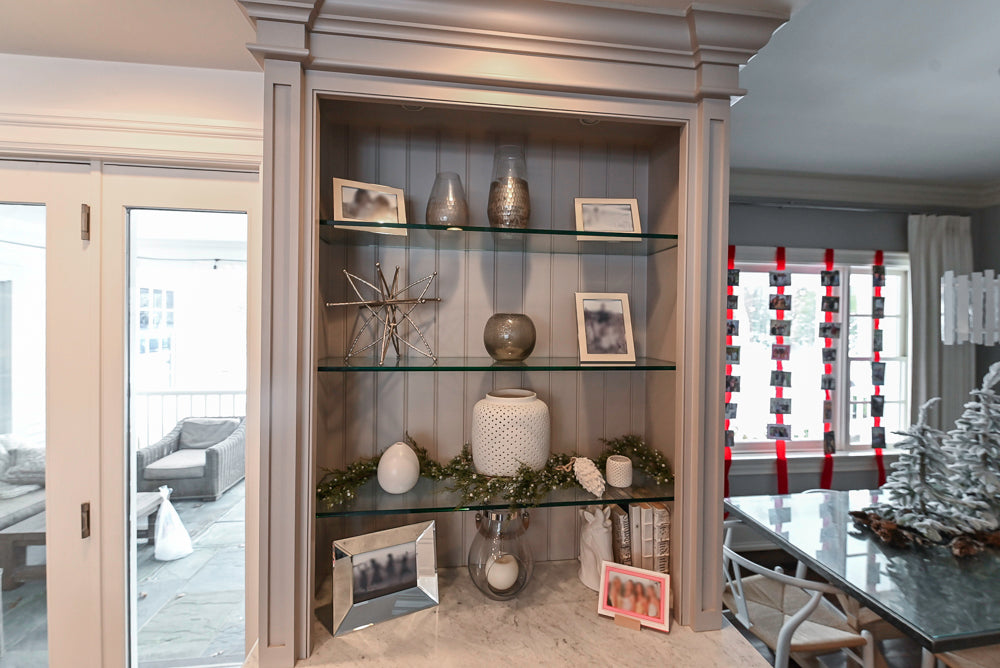 "The Clarendon" Transitional White & Grey Kitchen with Island & Miele Appliances