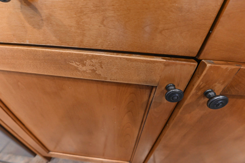 "The Whitford" Transitional Wooden Kitchen with Granite Countertops & Island