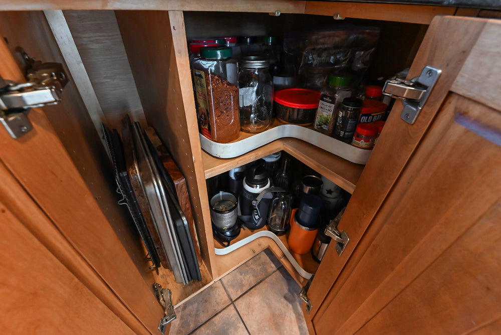 "The Whitford" Transitional Wooden Kitchen with Granite Countertops & Island