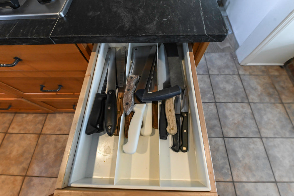 "The Whitford" Transitional Wooden Kitchen with Granite Countertops & Island