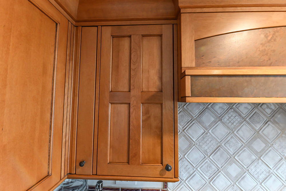"The Whitford" Transitional Wooden Kitchen with Granite Countertops & Island