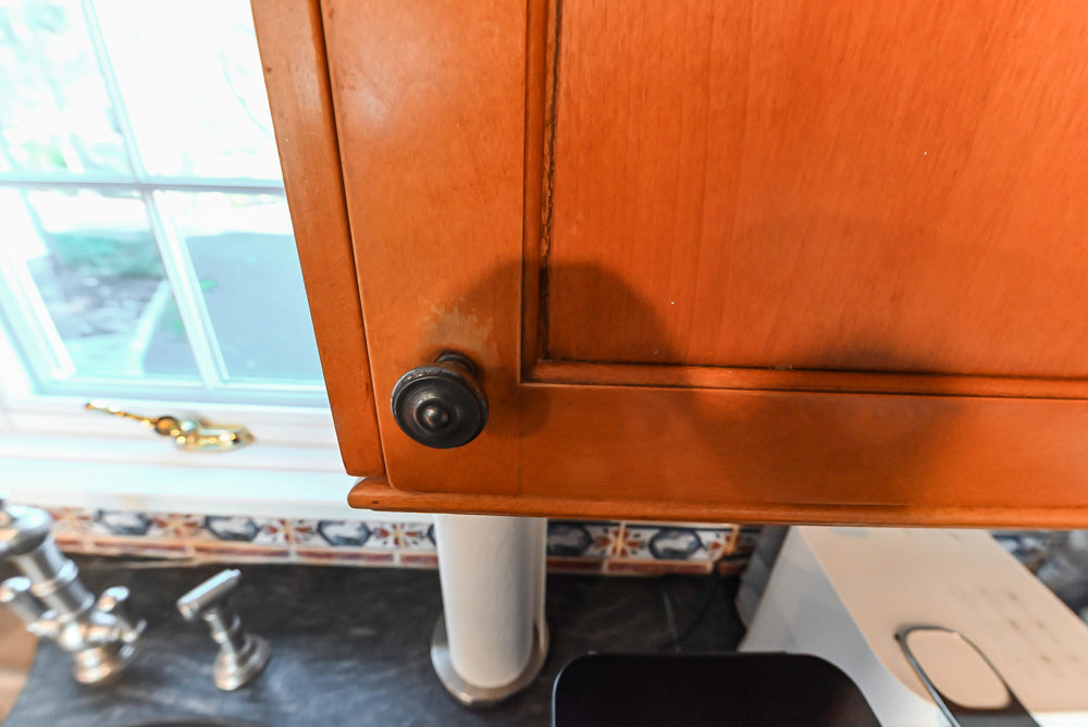 "The Whitford" Transitional Wooden Kitchen with Granite Countertops & Island