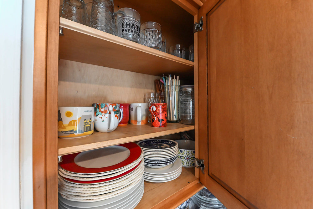 "The Whitford" Transitional Wooden Kitchen with Granite Countertops & Island