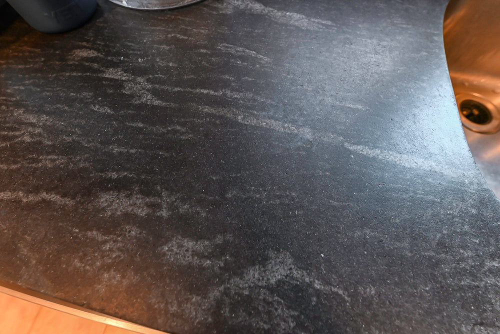 "The Whitford" Transitional Wooden Kitchen with Granite Countertops & Island