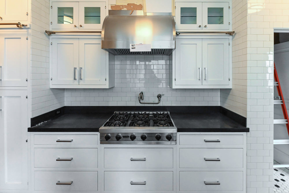 Premier Custom-Built Transitional White Kitchen with Viking Appliances
