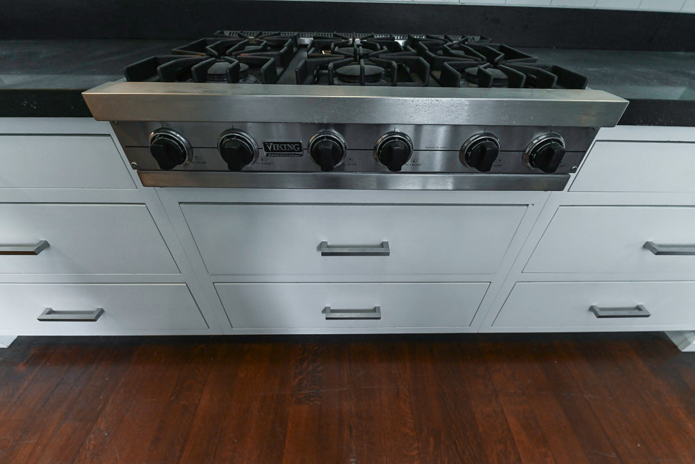 Premier Custom-Built Transitional White Kitchen with Viking Appliances